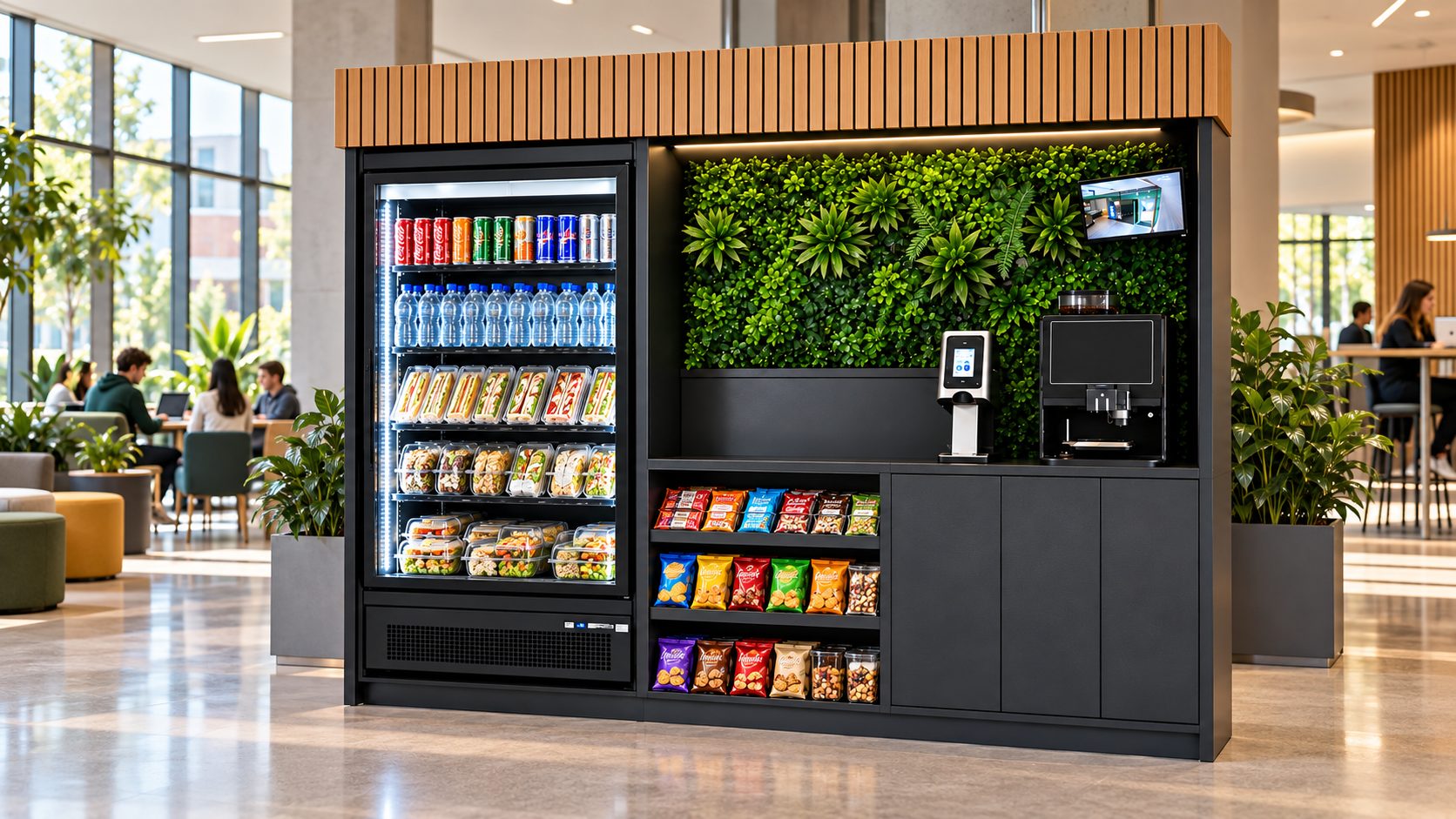 Complete PicoMarket-installatie in een gemeenschappelijke ruimte