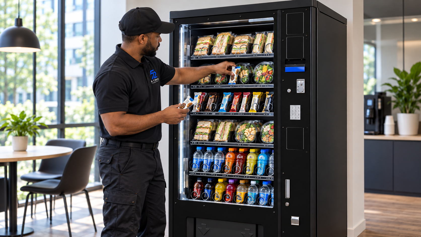 Een automaat wordt op locatie aangevuld
